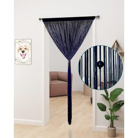 YIIBAII Beaded Curtain Beaded Curtains for Doorways Crystals Suitable for Interior Hanging Decoration and Partitions Closet Curtains (39"x79", Starry Blue)