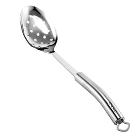 Chantal Perforated Spoon Utensil, 14 inch, Polished Stainless Steel