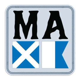 RetroPlanet Vinyl Sticker; Massachusetts Nautical Flag State Abbreviation Die Cut Sticker