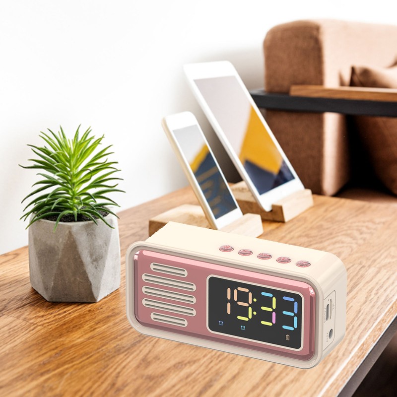 Bluetooth Speaker Portable Innovative Retro Tabletop Alarm Wireless Speaker with
