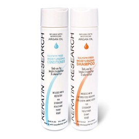 Keratin Research Argan Oil Infused Sulfate Free Shampoo and Conditioner for Keratin Colored Hair