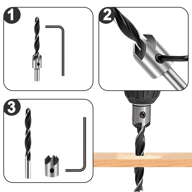 VZXZXE Drill Bit with Countersink 3 4 5 6 7