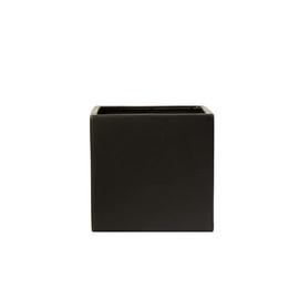 Urban Trends Ceramic Square Pot with Black Finish 10953