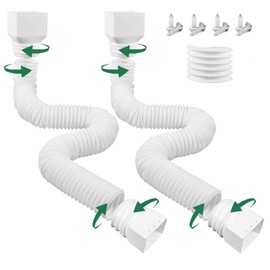 2 Pack Rain Gutter Downspout Extensions, Upgraded Flexible Drain Downspout Extender, Rainwater Drainage Diverter with Mini Connector, Extendable from 20 to 127 Inches