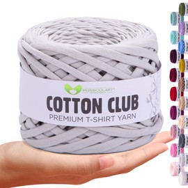 MeriWoolArt® Premium Cotton for Crochet and Macrame, 10mm x 110m Quality Cotton Yarn, T-Shirt Yarn for Handbag, Carpets, Plant Baskets, Throw Pillows and Macrame Wall Hanging or Gift Ribbon