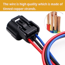 LIZAPUS 3-Pin L23B3 Connector Pigtail Compatible with Acura Honda HVAC Switch Camshaft Sensor Headlight Harness Plug 6188-4775 6189-7037 80450T2FA01 80450S7S003