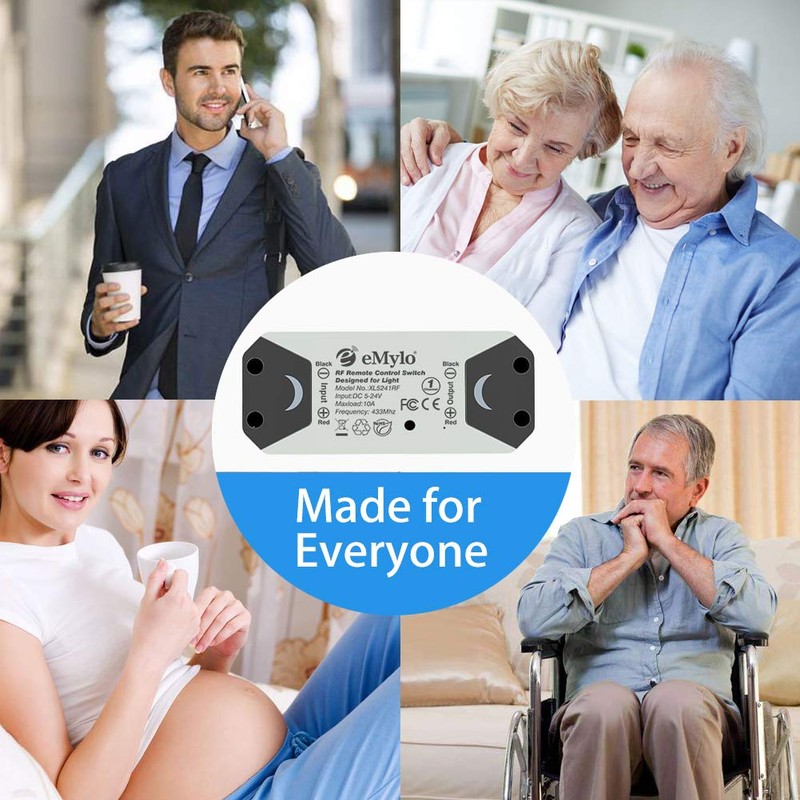 eMylo Smart Wireless Relay Switch DC 12V RF Relay Module