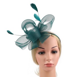 Fascinators for Women Flapper Headband for Women 20s Head Piece Roaring Hair Clip Great Gatsby Headpiece C06-Green