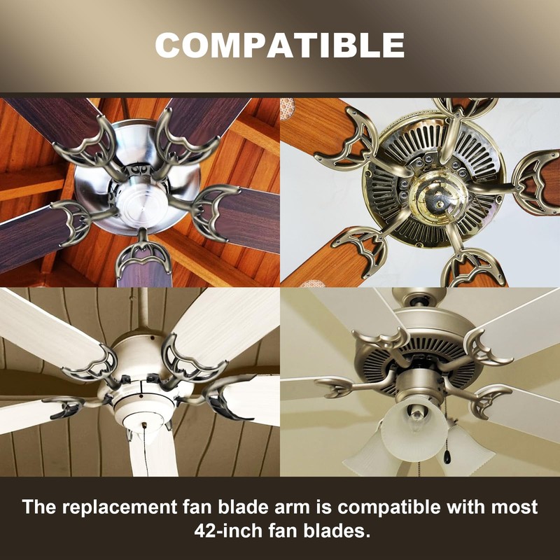 VIDABTE Ceiling Fan Blades Arm 7740200 -Hidden Screw Hole -Antique