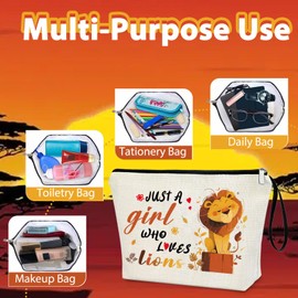 Creakraft Lions Gifts Lion Makeup Bag For Women Jungle Birthday Decorations Lion Stuff Christmas Gifts for Lion Lover Friends Daughter Sister Bestie Nieces Cartoon TV Show Merchandise