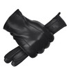 Mens Leather Gloves Cold Weather Warm Gloves with Cashmere Lined,Black,L