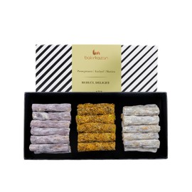 Turkish Delight Behlul by BAKIRKAZAN, Turkish Twist Delights 36 piece Candy 8.8 oz, w/ 3 Flavors: Pomegranate, Kadayif ,Mastica, Luxury Food Gifts, Turkish Delights Assorted Flavors Gourmet, Best Food & Beverage Halal Eid al-Adha sweets Option, Lokum,Kadayif Kataifi Vegan Turkish Snacks no.172 dubai chocolate bar pistachio turkish candy