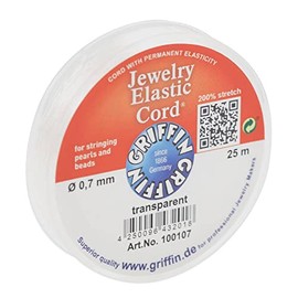 Griffin Jewelry Elastic Cord .7mm Transparent (25 Meters)