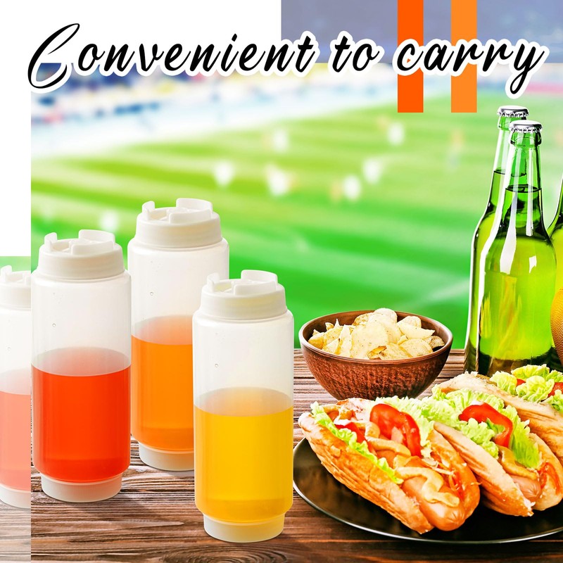 Singhoow 12 Pcs 24 oz Condiment Squeeze Bottles Restaurant Plastic