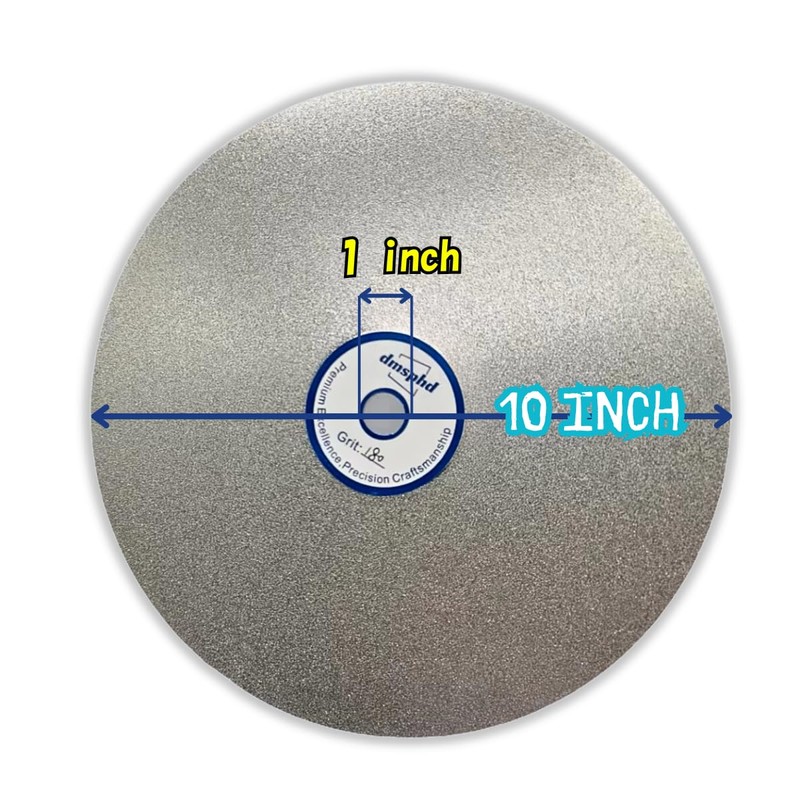Diamond Flat Lap Disc, 10 Inch, 180 Grit, 1 Inch