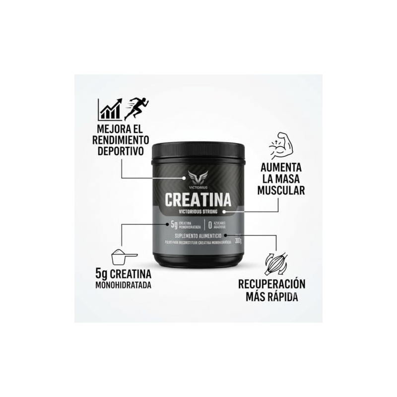 Creatina Monohidratada Natural Inamyc en Polvo 300 g Suplemento |