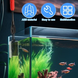 6 in 1 Aquarium Cleaning Tools, Fish Tank Cleaning Kit, Complete Aquarium Cleaning Kit with Scraper Gravel Rake Pipe Brush Practical Fish Tank Cleaning Kit with 3.3Ft Adjustable Handle for Glass Tank