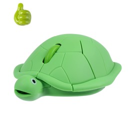 Cute Wireless Mouse, Funny Turtle Animal Mouse, Silent Click Computer Mouse with 1 Random Color Cord Holder, USB Cordless Mouse for Kids, Gaming Mouse for Laptop Computer Notebook MacBook-Green