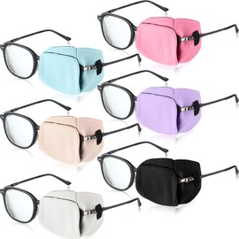 Kingdder 6 Pieces Soft Eye Patch for Glasses Breathable Eye Patch for Adults Men Women to Cover Right or Left Eye, 6 Colors (Medium Size)