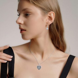 SOULMEET Sterling Silver Butterfly Heart Locket Necklace Holds Picture Photos Pendant Necklace for Women Girls