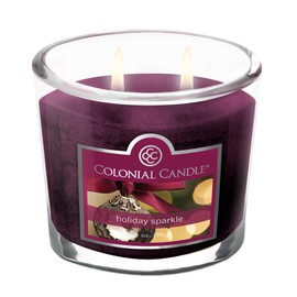 Colonial Candle Holiday Sparkle Scented Jar Candle, 2 Wick, 3.5 oz, Mottled Wax Candle