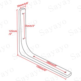 SAYAYO Wall Shelf Brackets Black, 6 x 5 Inch Iron Metal Shelf Brackets L Shaped Corner Support Brackets for DIY Floating Shelf, 4 PCS