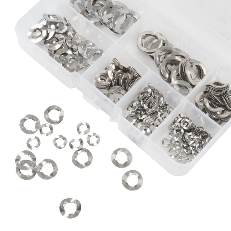 Beenlen 295 Pcs 304 Stainless Steel Spring Wave Washer Assortment