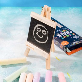 Mont Marte Chalkboard Easel – Compact Chalk Board on Pine Wood Easel – Small Chalkboard with Stand – 25.5 x 23.5 x 15 cm