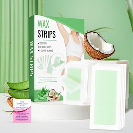 Wax Strips Body Hair Removal 120 Strips 2 Sizes and 8 Oil Wipes Bikini Waxing Strip Dual Sides Brazilian Wax for Women Men Face Arms Legs Underarm Back Waxing Kit Suit Many Skin