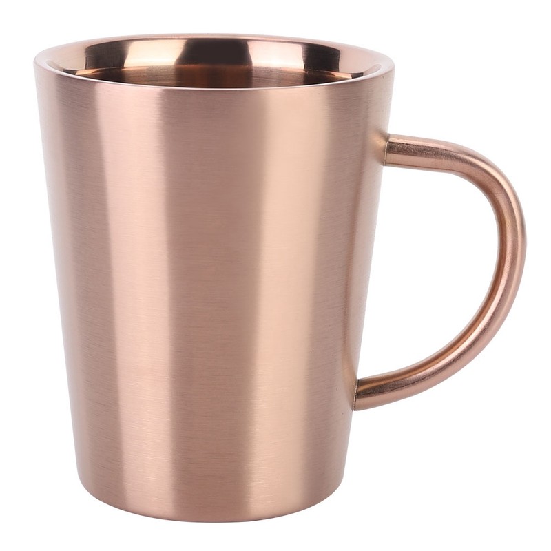 350ml Double Layer Stainless Steel Drinking Cup with Handle for