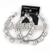 Old English Font Queen Word 9cm Large Bamboo Hoop Earrings