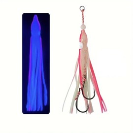 AMZfishing® Oktopus Naturköder System | Norwegen Angeln | Norwegen Köder | Oktopus Gummi | Meeresangeln Köder | Oktopus Beifänger (Pink-Fluo, # 3/0)