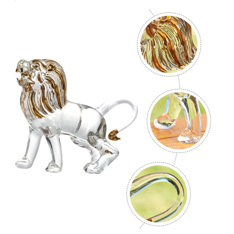 GRIRIW Lion Statue Lion Ornament for Home Decor Sturdy Crystal