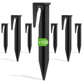 OFFCUP Ground Pegs for Robotic Lawnmower Boundary Cable, Pack of 100 Hooks Ground Spikes Nail Ground Anchor Pegs for Boundary Wire Hooks Nails for Boundary Cable Compatible with Gardena, Husqvarna,