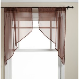 Stylemaster Elegance Sheer Voile, 56" X 38" | Swag, Chocolate