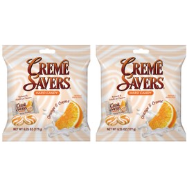 Creme Savers Orange and Creme Hard Candy | The Taste of Fresh Orange Swirled in Rich Cream | The Original Classic Creme Savers Brought To You By Iconic Candy | Two 6.25oz Bags