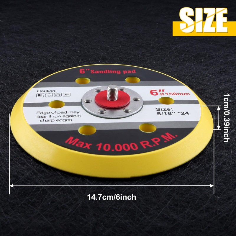 GOLD DEER 6 Inch 6 Hole Sanding Pad Backing Plate