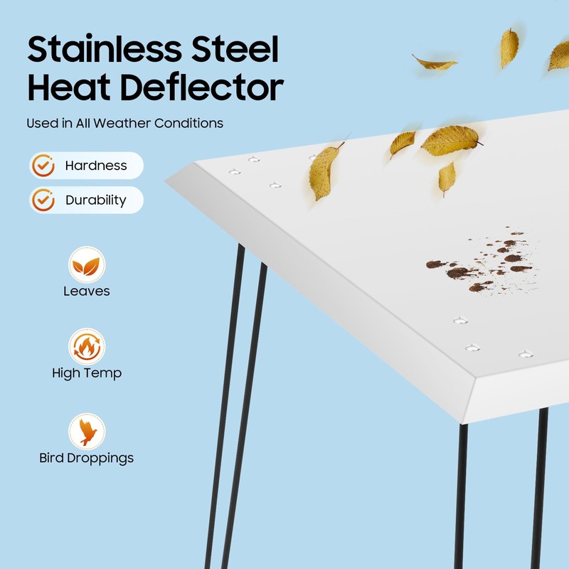 Jiabailie Fire Pit Heat Deflector,24" x 24" Stainless Steel Fire