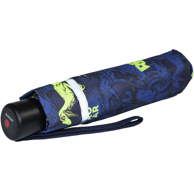 Knirps children's compact umbrella with reflective trim.