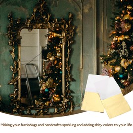 VILLFUL 200sheets Decorative Gold Foil Sheets for Crafts Imitation Gold Foil for Art and Projects Lightweight and Easy to Use for Holiday Party Decorations