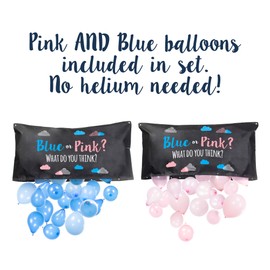 Pop Fizz Designs | Bolsa de globo de revelación de género | azul o rosa?