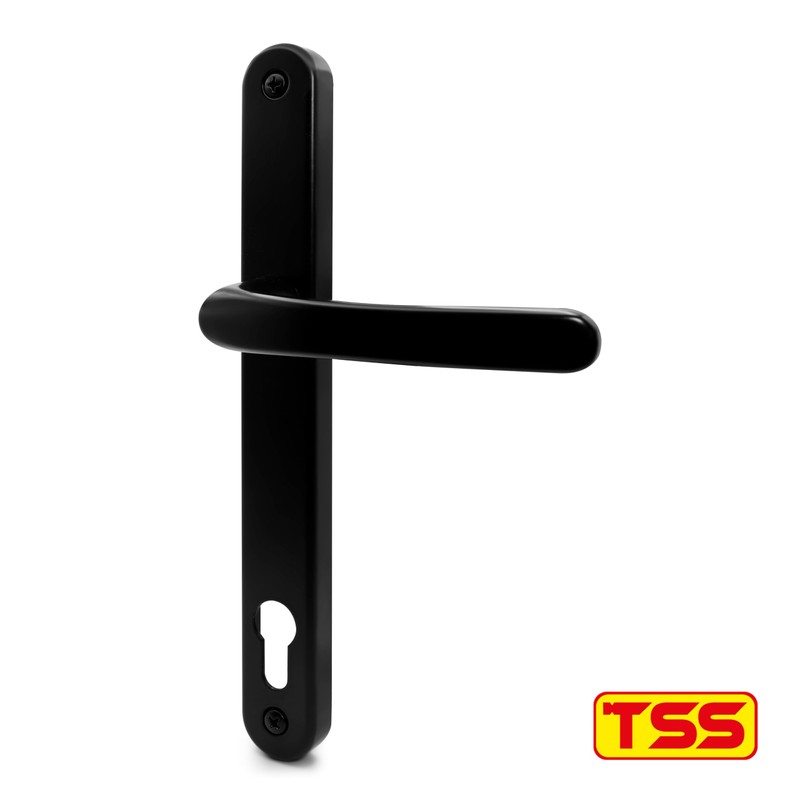 TSS Black UPVC Door Handle Pair Set, 117mm PZ (Centres),