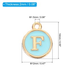 PATIKIL Letter Charm, 50Pcs "F" Alphabet Charm Initial Pendant Charm Bulk Cute Double Sided Blue Designer DIY for Jewelry Making Bracelets Earrings Necklace Crafts, Capital F