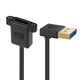 cablecc DisplayPort 1.4 8K 60hz 4K 144hz Ultrafine DP Male to Female Down Angled Extension Cable for Desktop Laptop Monitor Graphics Card 30cm