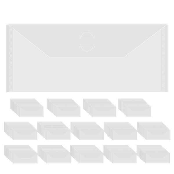 Briartw 140 Pcs 3.9x9.4" Slimline Storage Envelopes, Resealable Plastic Envelopes