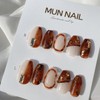 MunNail new fall pumpkin marble nail✨ - Mediaval / MunNail
