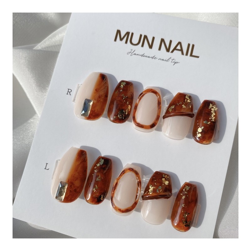 MunNail new fall pumpkin marble nail✨ - Mediaval / MunNail