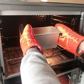 XGOPTS Oven Gloves Funny Thickened Heat Resistant Oven Gloves Scald-Proof Baking Gloves Non-Slip Cotton Kitchen Gloves Hanging Kitchen Home Lobster Fish Oven Accessories