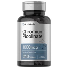 Horbaach Chromium Picolinate 1000mcg | 240 Tablets | Vegetarian Formula | Non-GMO, Gluten Free Supplement
