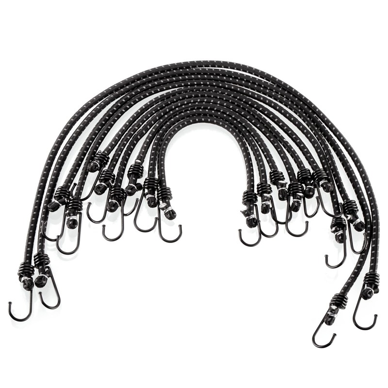 com-four® 10-Piece Set of Rubber Tensioners with Reflective Strips, Luggage